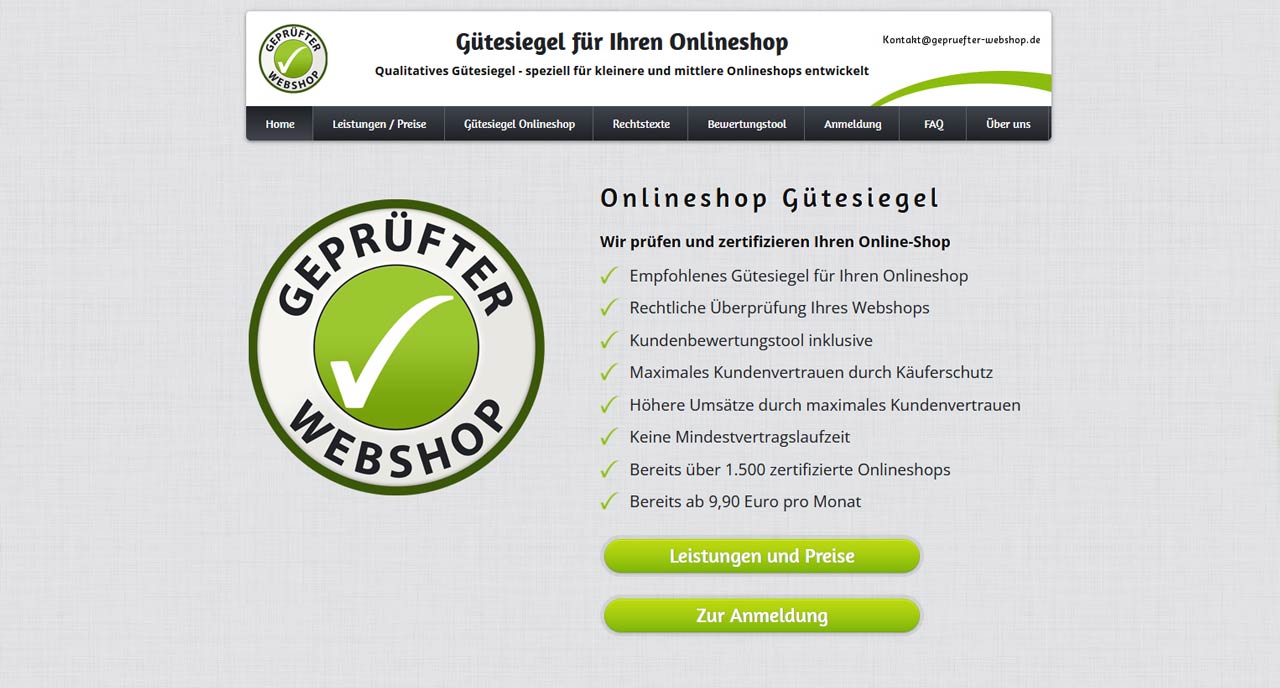 Shopsiegel geprüfter Webshop