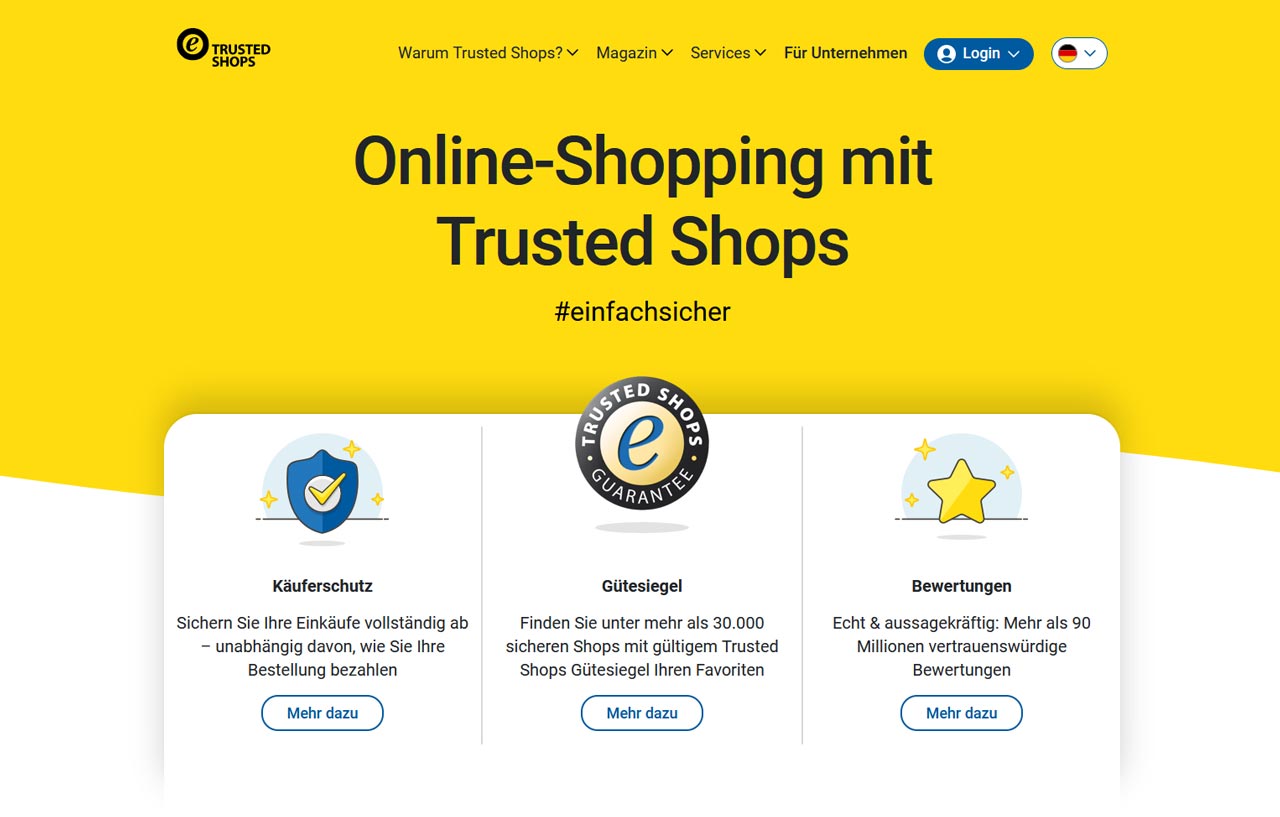Webshop Siegel: Trusted Shops