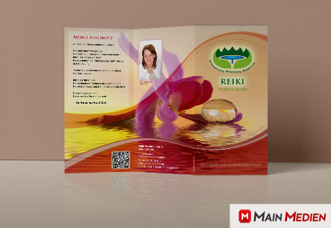 Flyer 2-falz, Kuks Reiki, Würzburg | MAIN MEDIEN Falzflyer erstellen und drucken