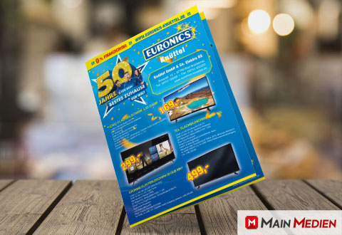 Din A4 Flyer 2-seitig, Euronics, Bad Brückenau | MAIN MEDIEN Flyer drucken