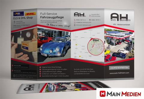 Flyer, 8-seitig, Auto Heilmann, Michelau | MAIN MEDIEN Flyer erstellen lassen