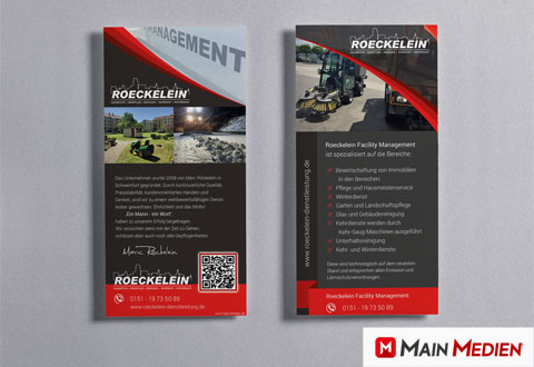 Flyer, 2-seitig, Roeckelein Facility Management, Schweinfurt | MAIN MEDIEN Faltblatt erstellen