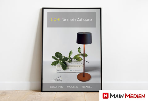 Grafikdesign und Plakatdruck, mille Luci - Schweinfurt | MAIN MEDIEN Plakat Layout und Druck