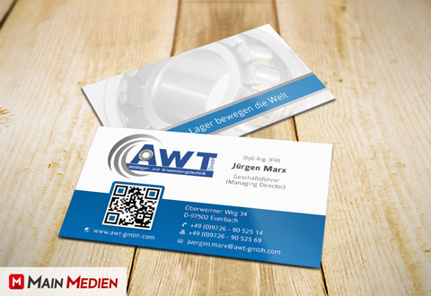 Visitenkarte AWT GmbH, Euerbach | MAIN MEDIEN Visitenkarte drucken