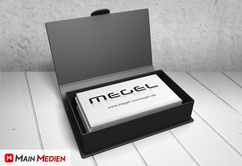 Visitenkarte Firma Megel, Schweinfurt | MAIN MEDIEN Visitenkarten Druckerei